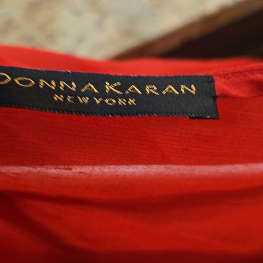 Donna Karan Red Silk Dress - Picture 10 of 16